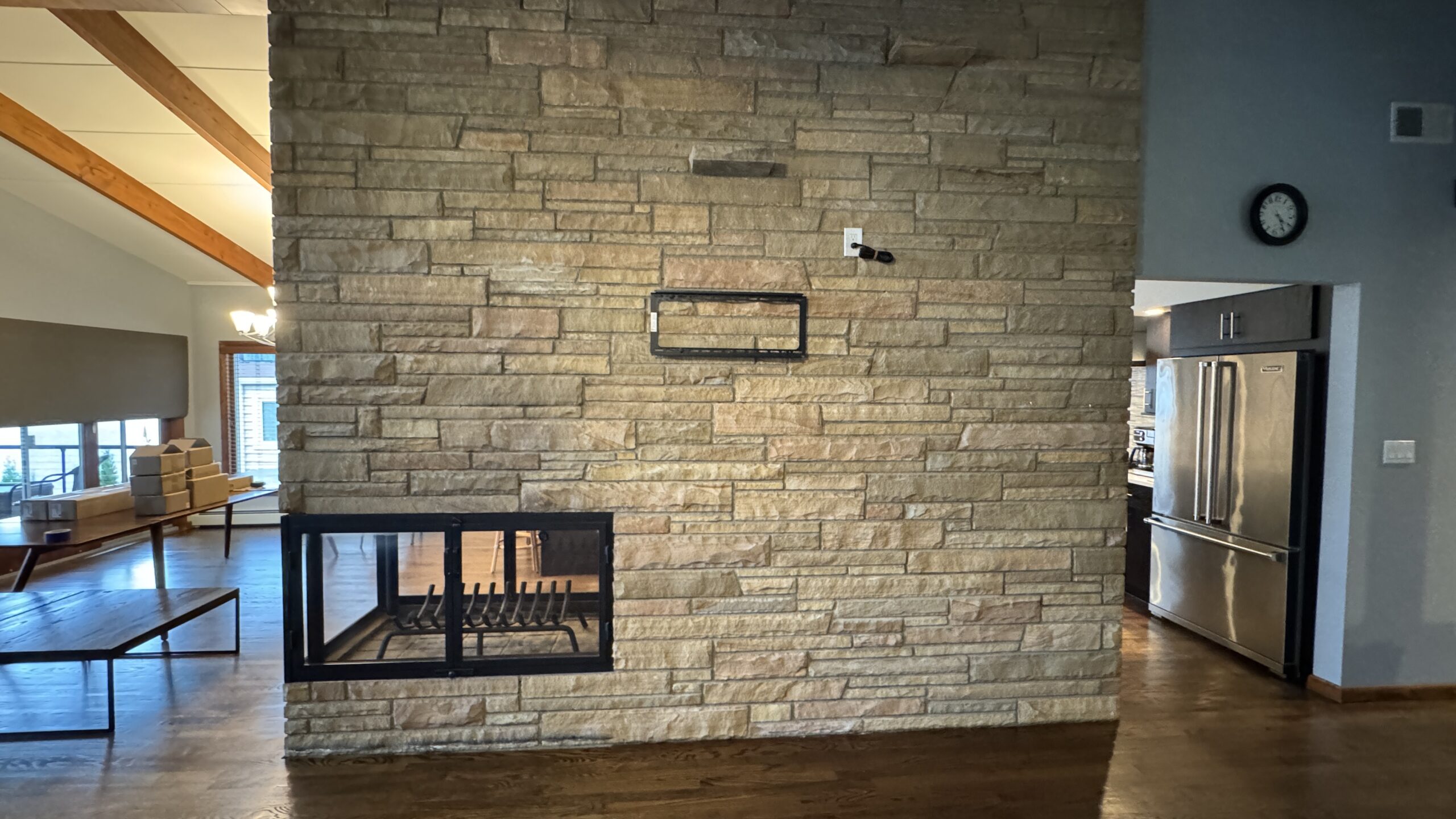 tv installation on brick